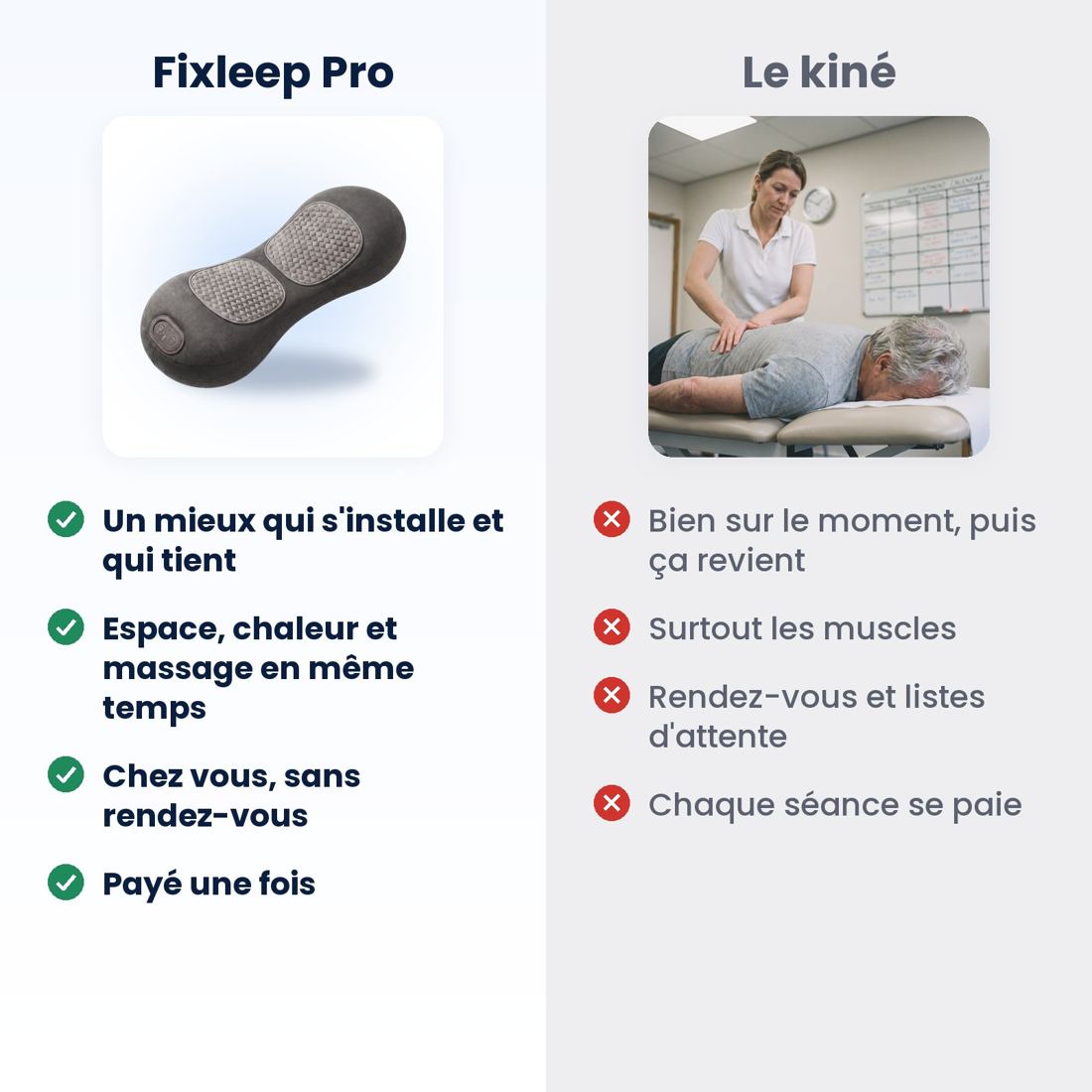 Fixleep Pro contre le kiné